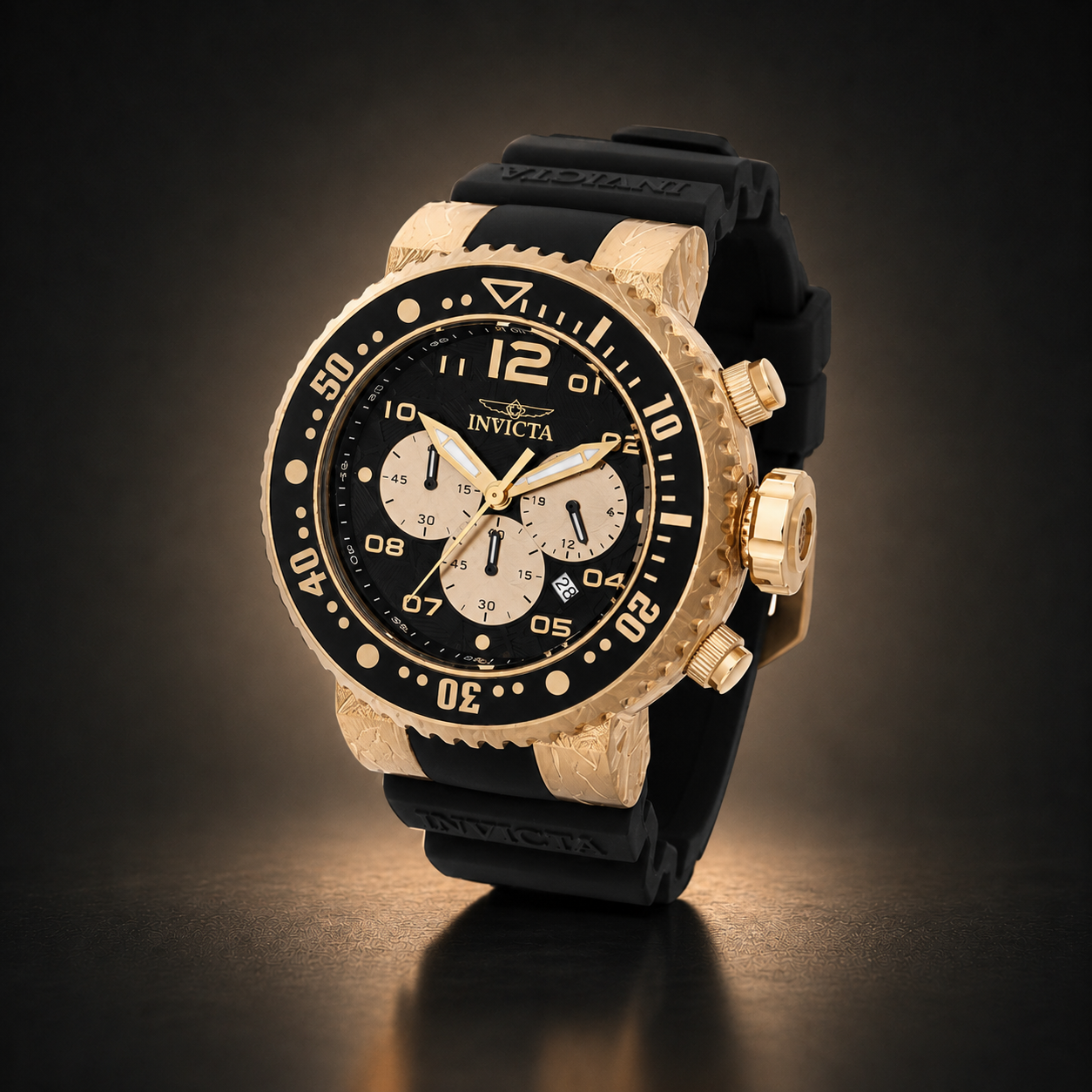INVICTA PRO DIVER - 52 MM (Oro/Negro)